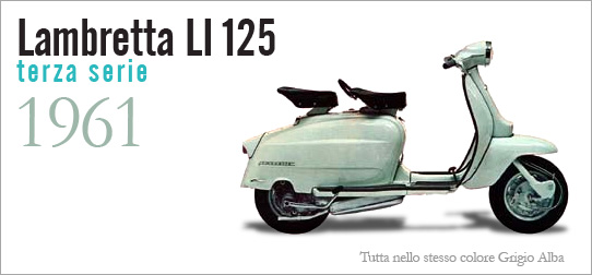 Lambretta LI 125 terza serie 1961 - 1967. Tutta nello stesso colore Grigio Alba