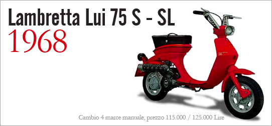 Lambretta Lui 75 S-SL - cambio 4 marce manuale